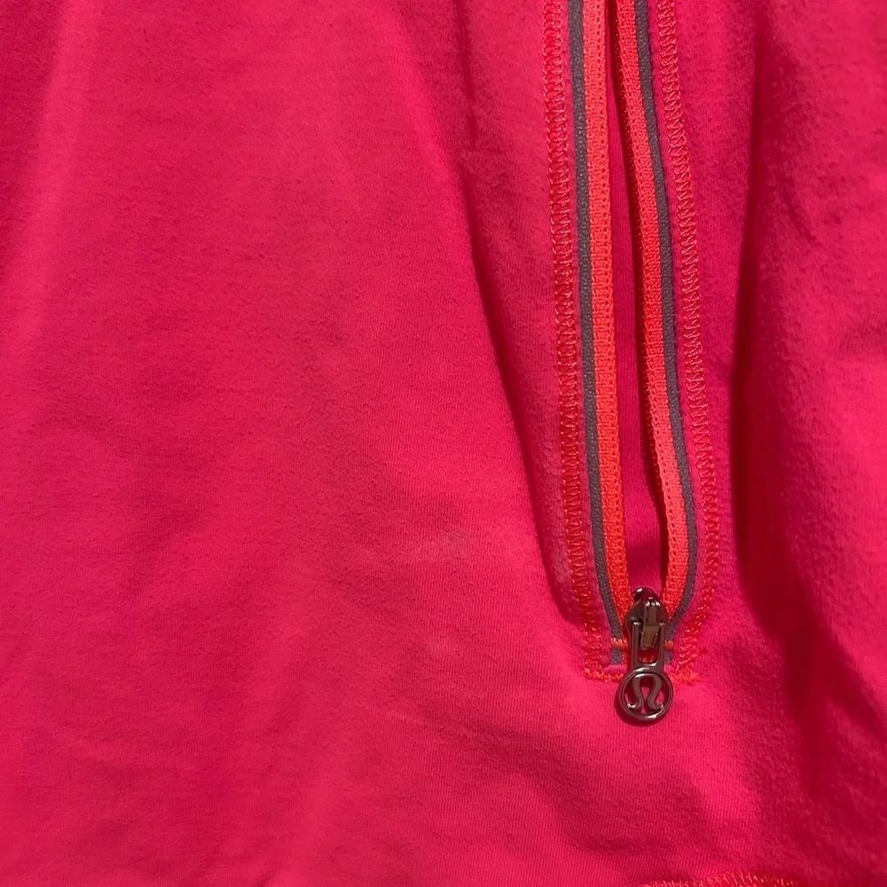 lululemon athletica Orange Women’s Long Sleeve 1/4 Zip Training Pullover Size 10